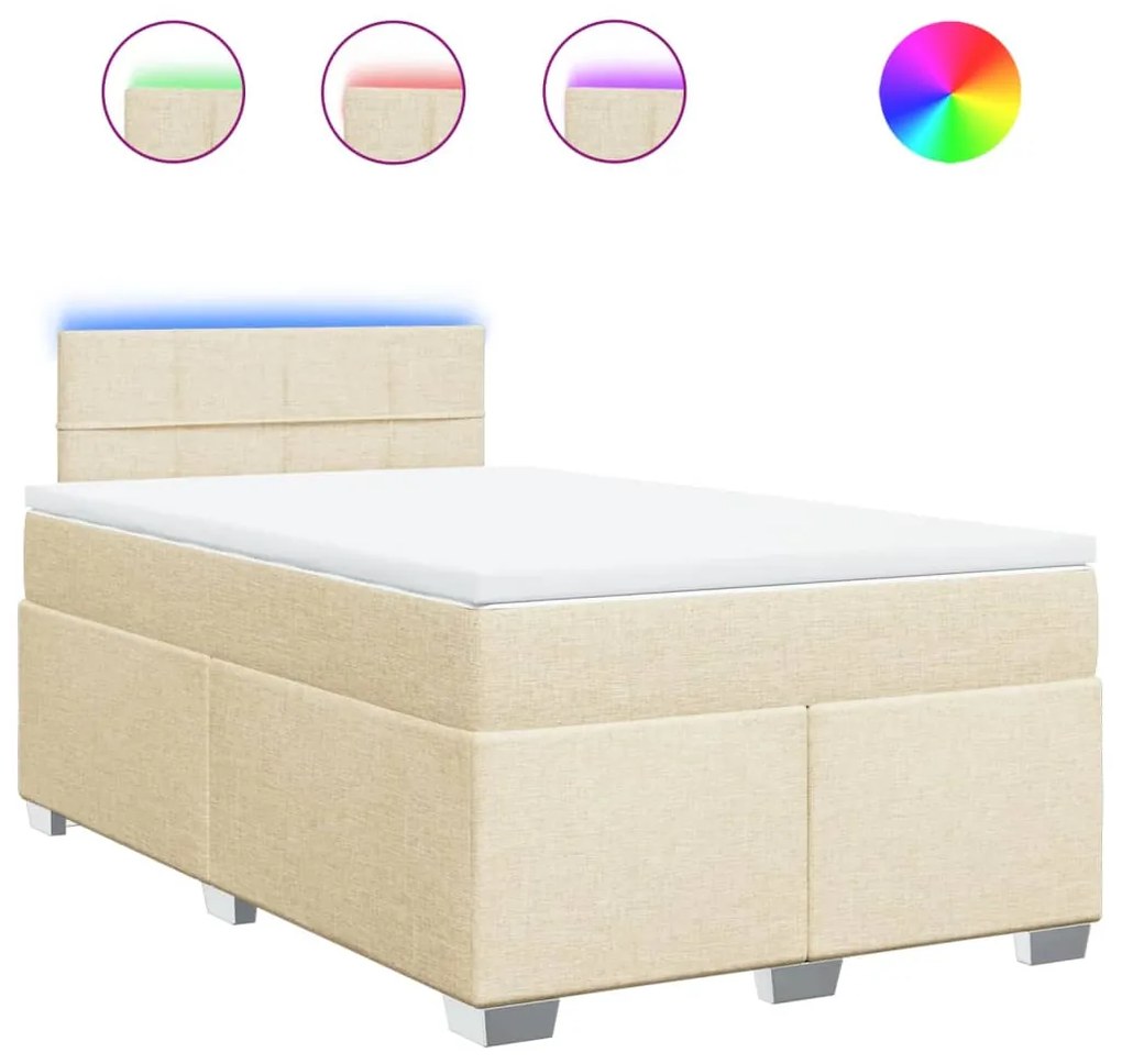 ΚΡΕΒΑΤΙ BOXSPRING ΜΕ ΣΤΡΩΜΑ ΚΡΕΜ 120X190 ΕΚ. ΥΦΑΣΜΑΤΙΝΟ 3288132