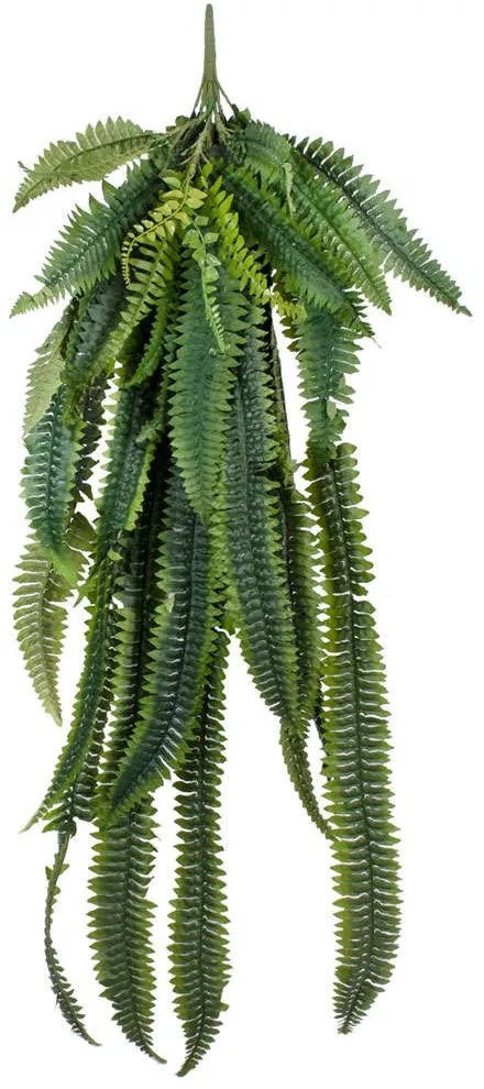 Τεχνητό Κρεμαστό Φυτό Fern 20247 120cm Green Globostar Πολυαιθυλένιο,Ύφασμα