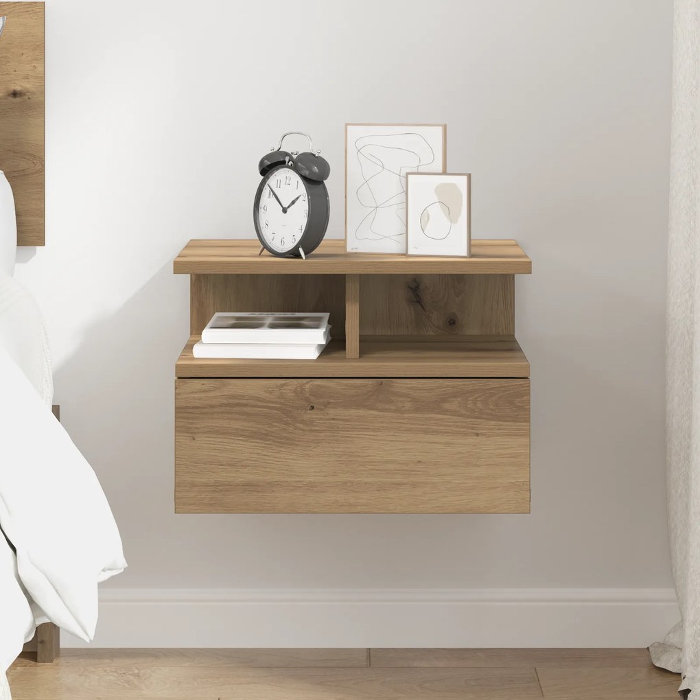 vidaXL Floating Nightstand Artisan Oak 40x31x27 εκ. Κατασκευασμένο ξύλο