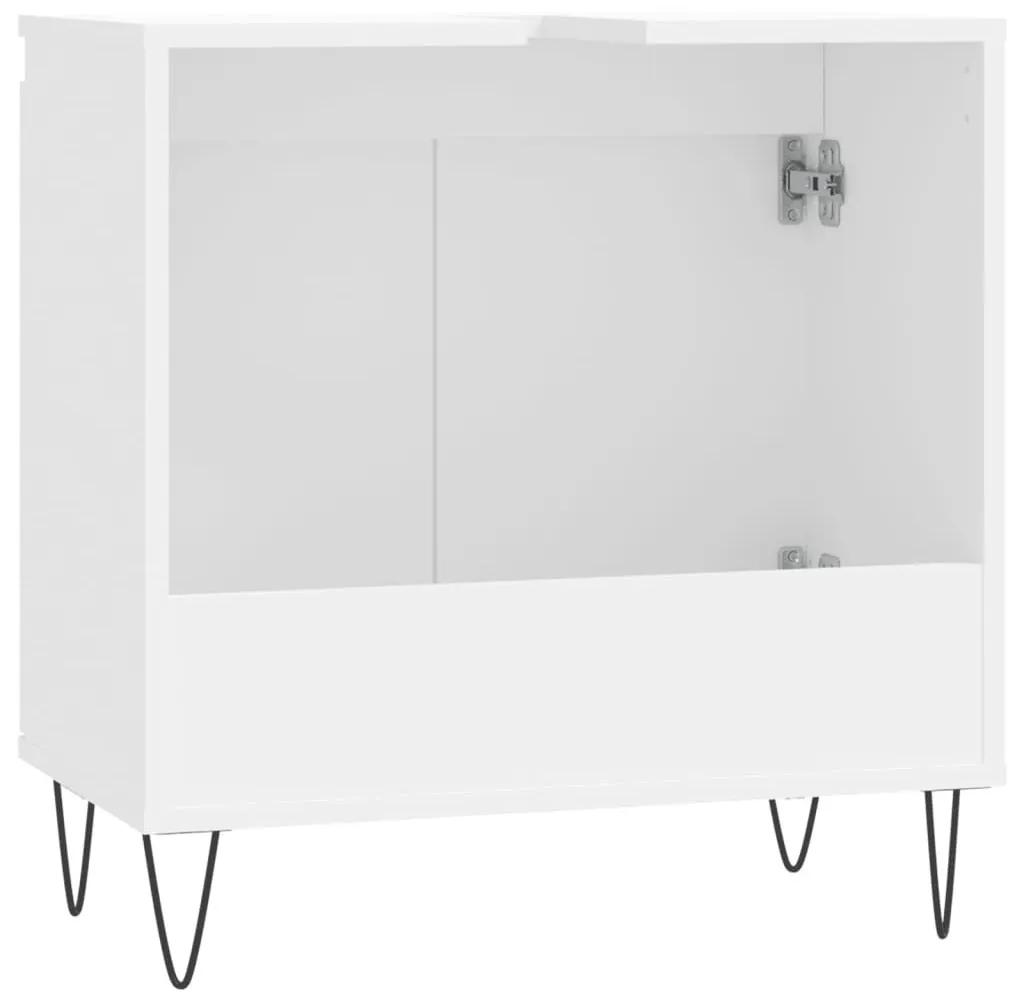Ντουλάπι Μπάνιου Λευκό 58 x 33 x 60 εκ. από Επεξεργασμένο Ξύλο - Λευκό