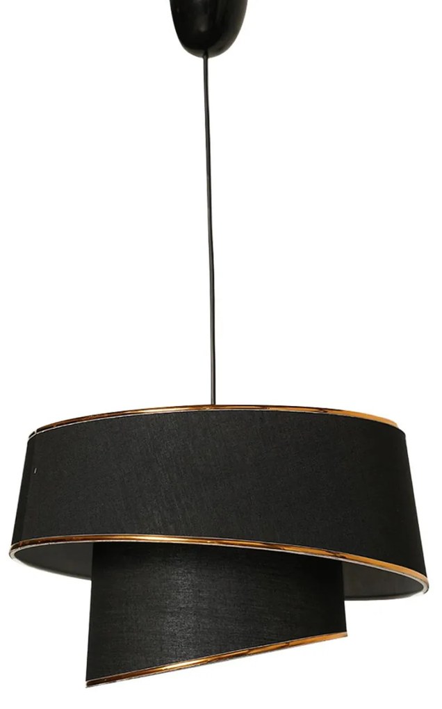 Φωτιστικό οροφής Κρεμαστό C7356.03 Μέταλλο και Ύφασμα Μαύρο Φ32x70Υ εκ. 32x32x70 εκ.