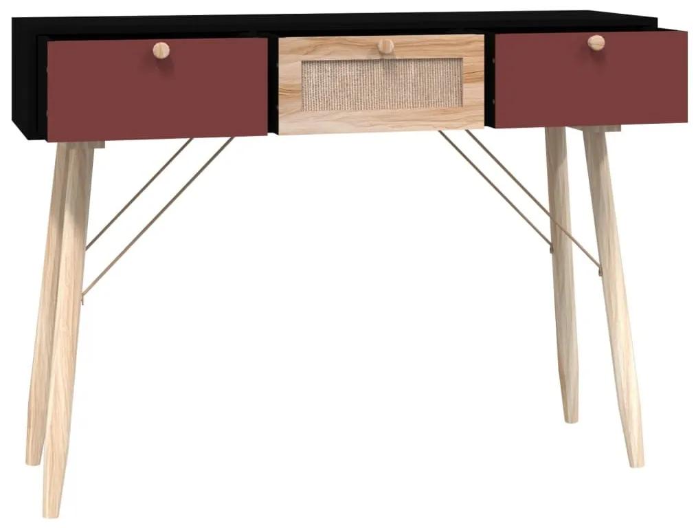 Τραπέζι Κονσόλα με Συρτάρια 105x30x75 εκ. Επεξεργασμένο Ξύλο - Μαύρο