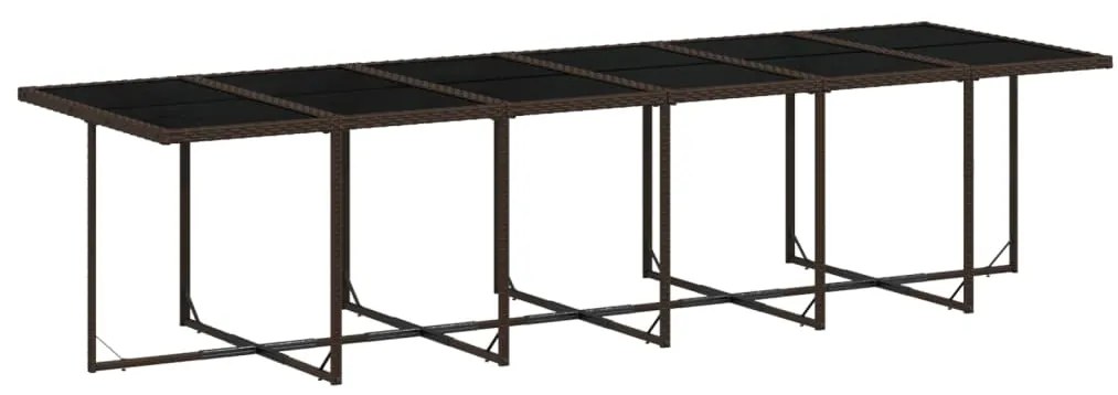 vidaXL Σετ Τραπεζαρίας Κήπου 17 τεμ Καφέ από Συνθ. Ρατάν με Μαξιλάρια