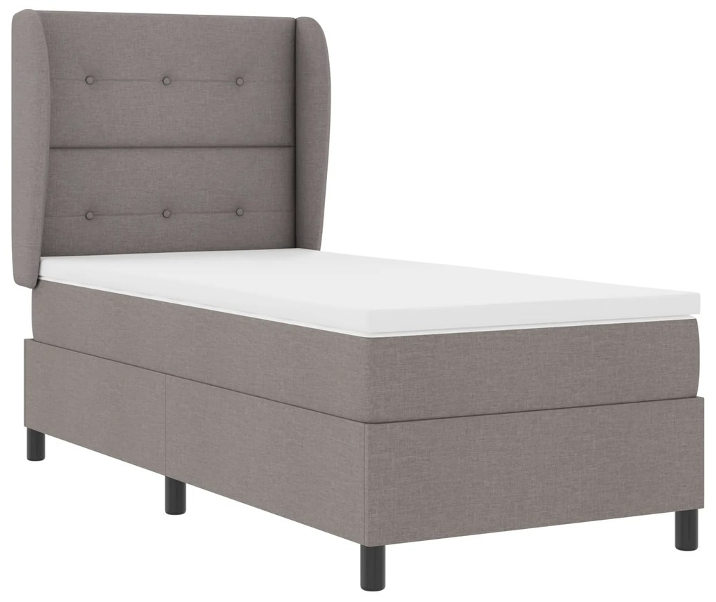 vidaXL Κρεβάτι Box Spring με Στρώμα Ταμπά 90x190 εκ. Υφασμάτινο