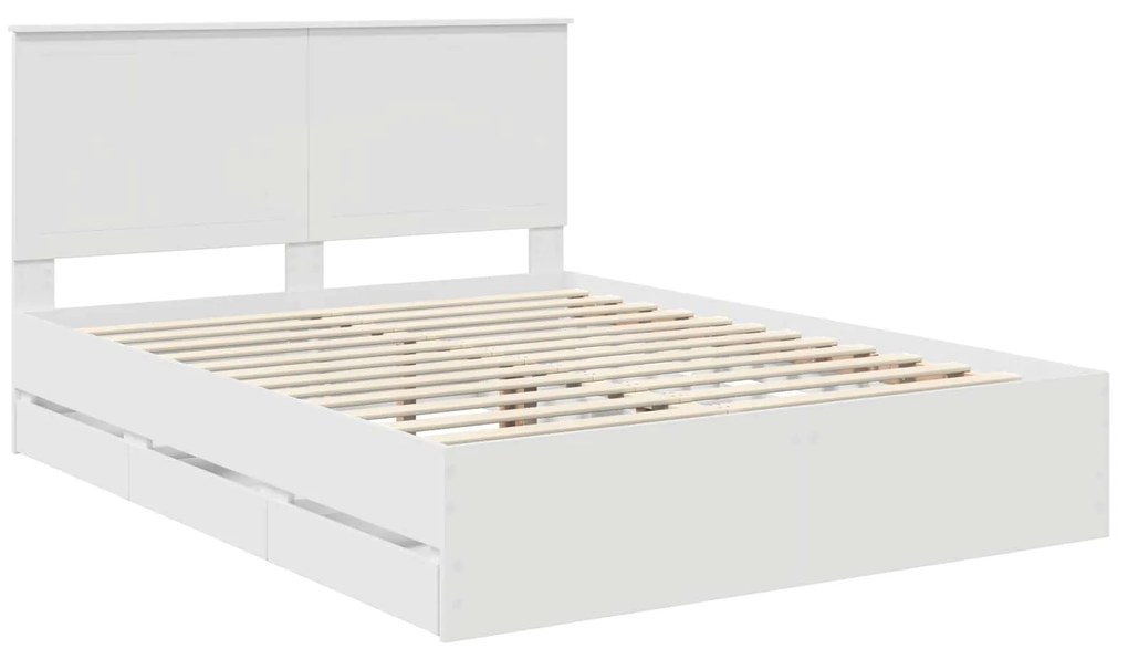 vidaXL Σκελετός Κρεβατιού Λευκό 150 x 200 cm Μηχανήματος Ξύλο