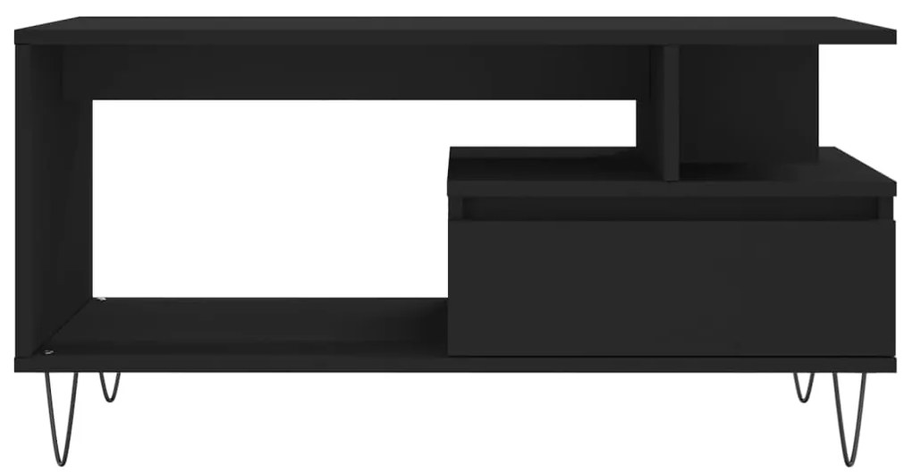 vidaXL Τραπεζάκι Σαλονιού Μαύρο 90x49x45 εκ. Επεξεργασμένο Ξύλο