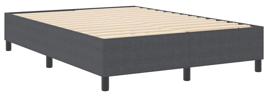 vidaXL Κρεβάτι με ελατήρια Σκούρο γκρι 140 x 200 cm Βελούδο