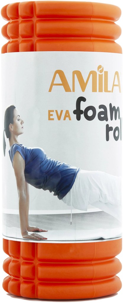 Amila Κύλινδρος Foam Roller Eva 14X33Cm Πορτοκαλί-Μαύρο (96821)