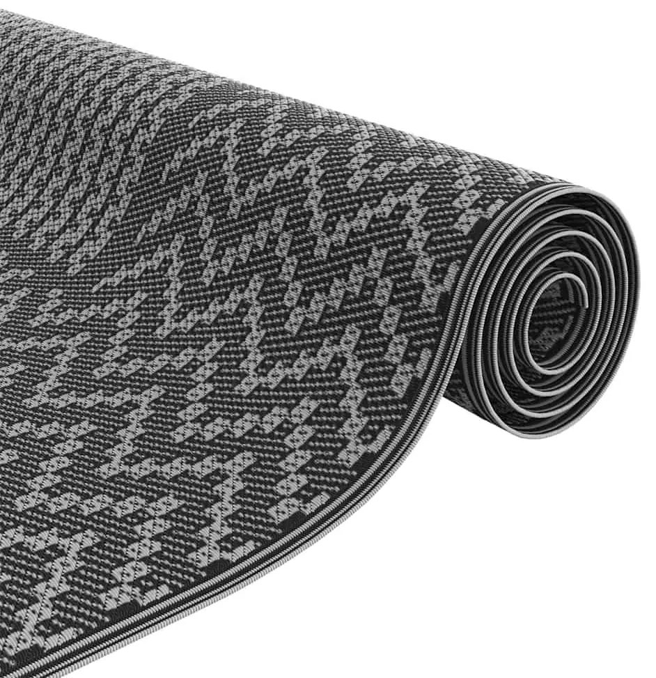 vidaXL Χαλί εξωτερικού χώρου ARAKIL Μαύρο και Γκρι 600 x 250 cm