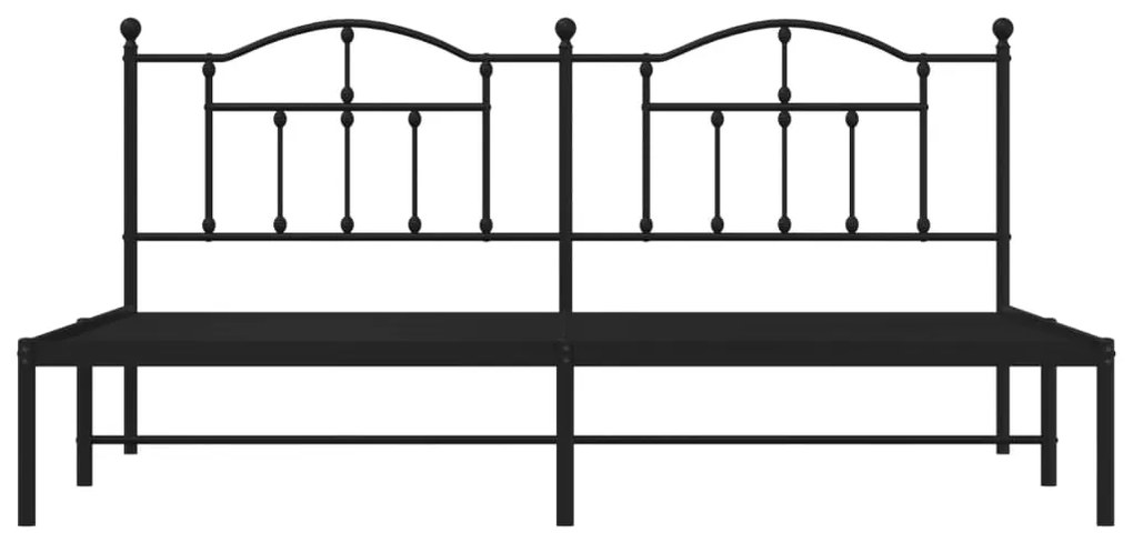 vidaXL Πλαίσιο Κρεβατιού με Κεφαλάρι Μαύρο 200 x 200 εκ. Μεταλλικό