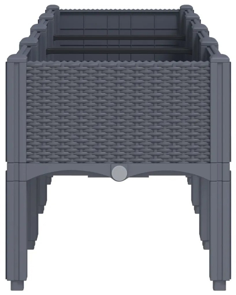 vidaXL Ζαρντινιέρα Κήπου με Πόδια Μπλε Γκρι 160x40x42 εκ. Πολυπροπυλένιο
