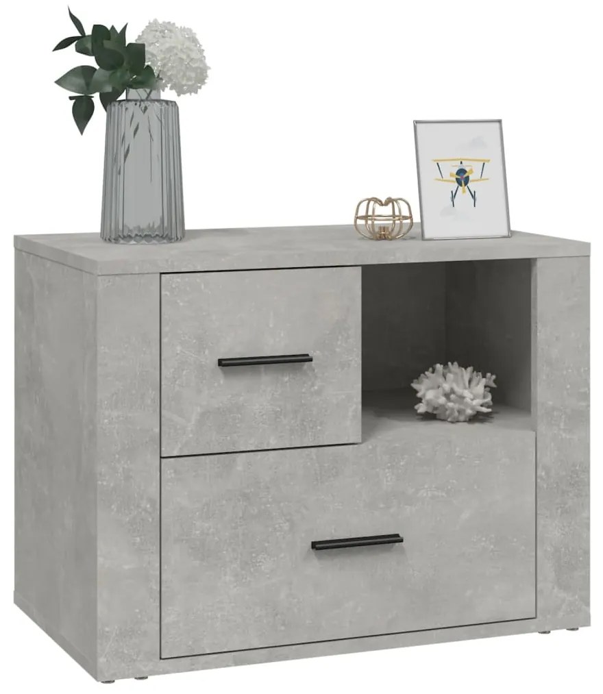 vidaXL Κομοδίνο Γκρι Σκυρ. 60x36x45 εκ. από Επεξεργασμένο Ξύλο