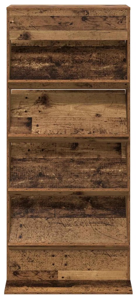 vidaXL Ράφι Περιοδικών Παλιό ξύλο 70 x 41 x 156 εκ. Επεξεργασμένο ξύλο