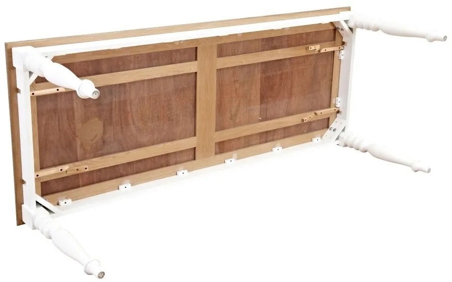 Τραπέζι Bloomington 179, Άσπρο, Καφέ, 76x90x220cm, 68 kg, Ινοσανίδες μέσης πυκνότητας, Ξύλο | Epipla1.gr