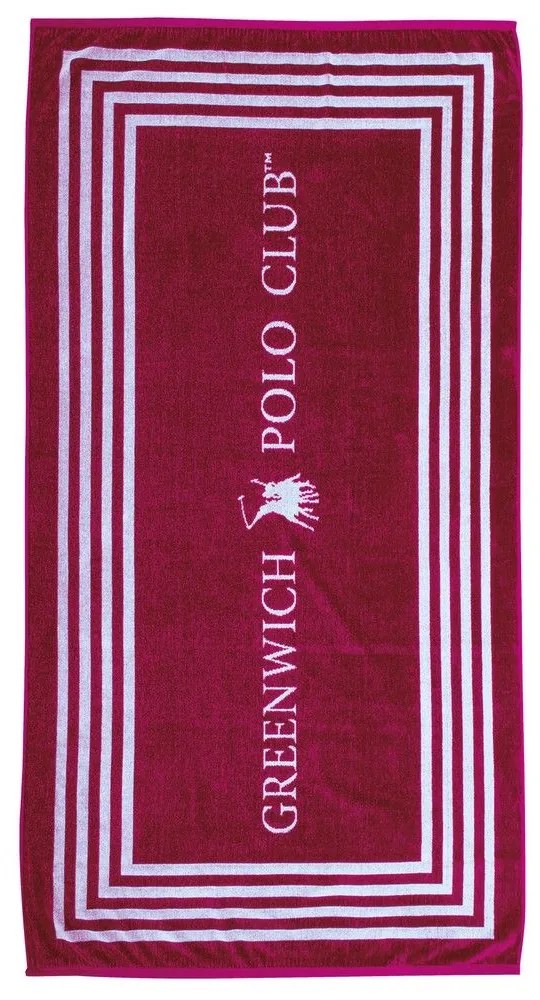 Πετσέτα Θαλάσσης 4055 Red-White Greenwich Polo Club Θαλάσσης 90x170cm 100% Βαμβάκι