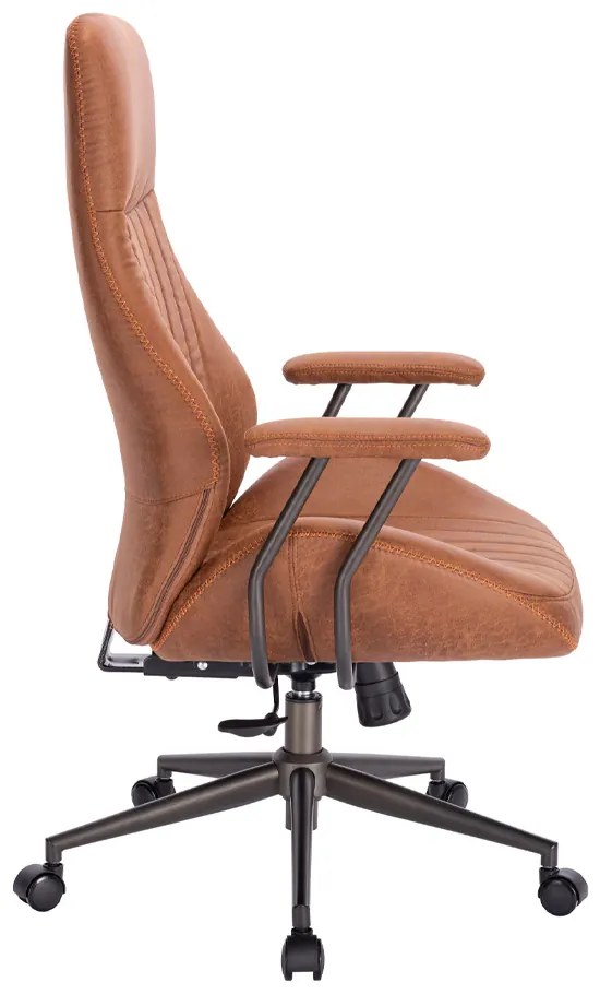 CLASS ΚΑΡΕΚΛΑ ΓΡΑΦΕΙΟΥ CAMEL GUNMETAL 71x64,5xH119,5cm - 25-0732