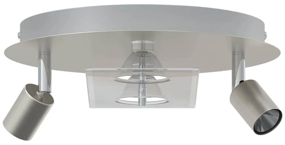 vidaXL Σποτ οροφής Ασημί 29 x 29 x 11 εκ Χάλυβας και γυαλί