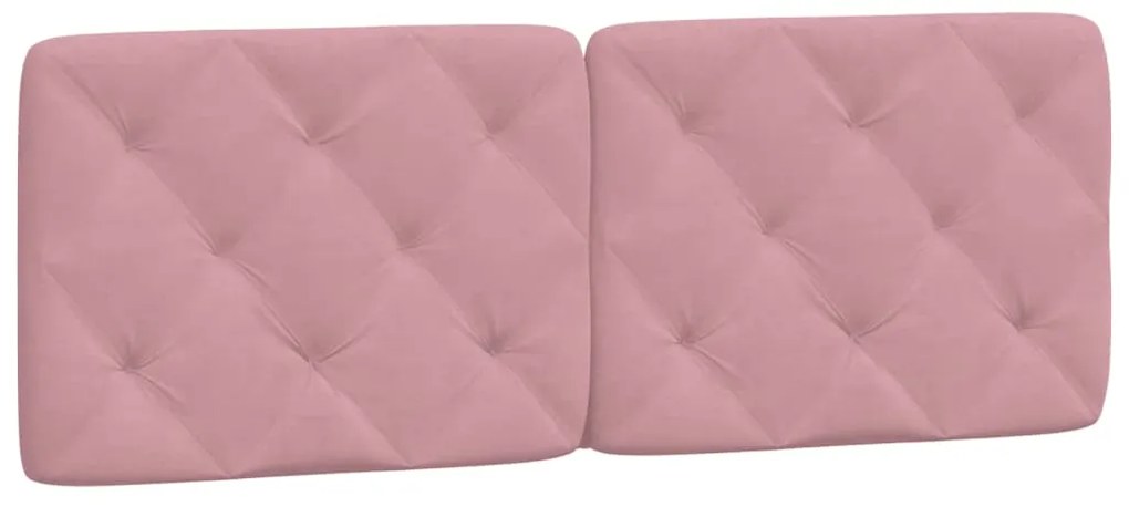 vidaXL Κρεβάτι με Στρώμα Ροζ 140x190 εκ. Βελούδινο