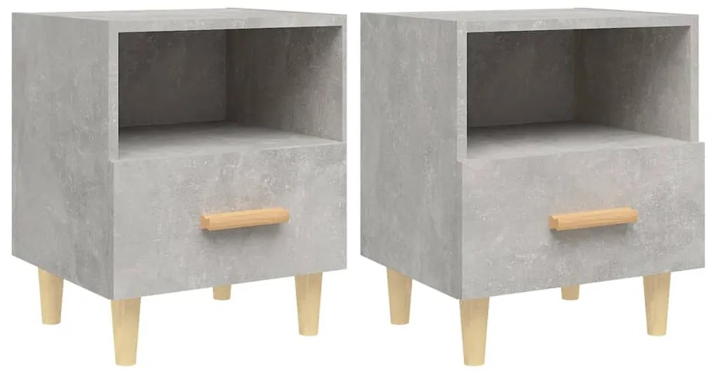 vidaXL Κομοδίνα 2 τεμ. Γκρι Σκυροδέματος 40 x 35 x 47 εκ.