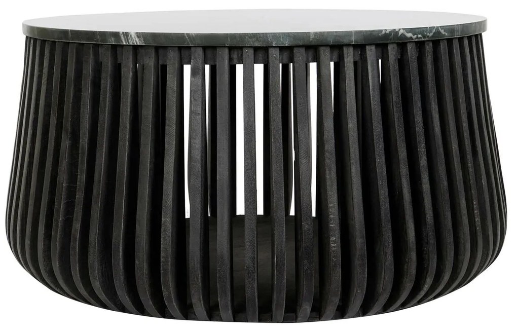 Βοηθητικό Τραπέζι DKD Home Decor Μαύρο Μάρμαρο 90 x 90 x 45 cm Ξύλο από Μάνγκο