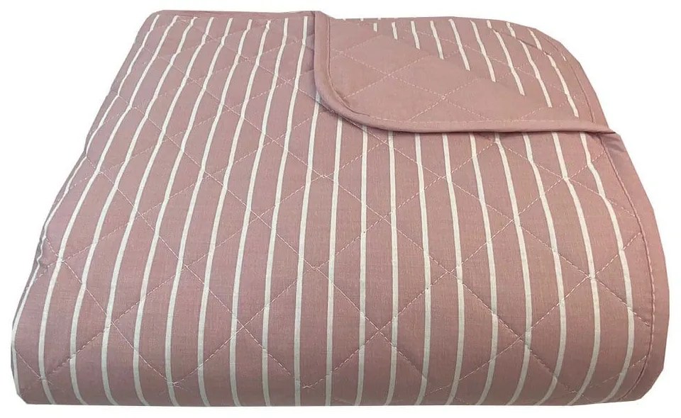 Κουβερλί Stripe 8438 Dusty Rose Astron Μονό 160x240cm 100% Βαμβάκι