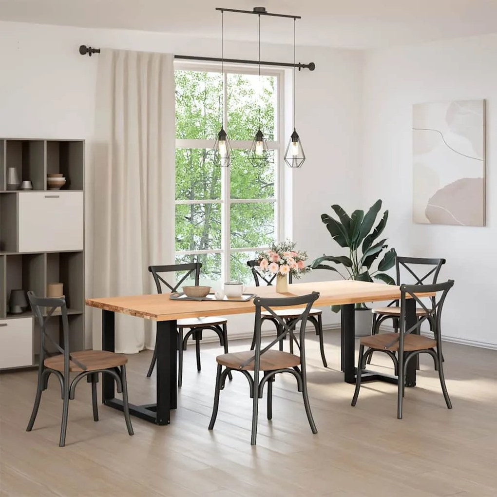 vidaXL Πόδια Τραπεζαρίας σε Σχήμα Τ, 2 τεμ. Μαύρο 80x35x(72-73) εκ. Ατσάλι