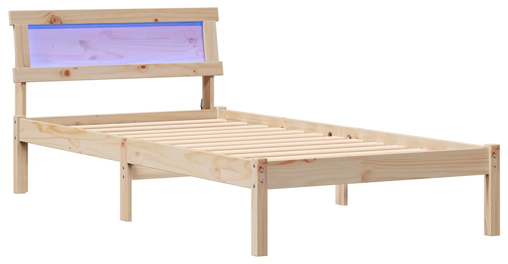vidaXL Σκελετός Κρεβατιού Καφέ 90 x 190 cm Συμπαγές ξύλο πεύκου