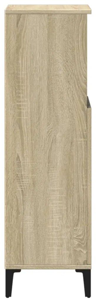 Ντουλάπι Μπάνιου Sonoma Δρυς 30x30x100 εκ. Επεξεργασμένο Ξύλο - Καφέ