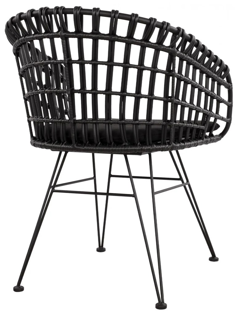 Καρέκλα - Πολυθρόνα ALLEGRA C5456.02 Μεταλλική με Wicker Μαύρο Τύπου Φωλιά 59Χ56,5Χ83Υ εκ. 59x56.5x83 εκ.