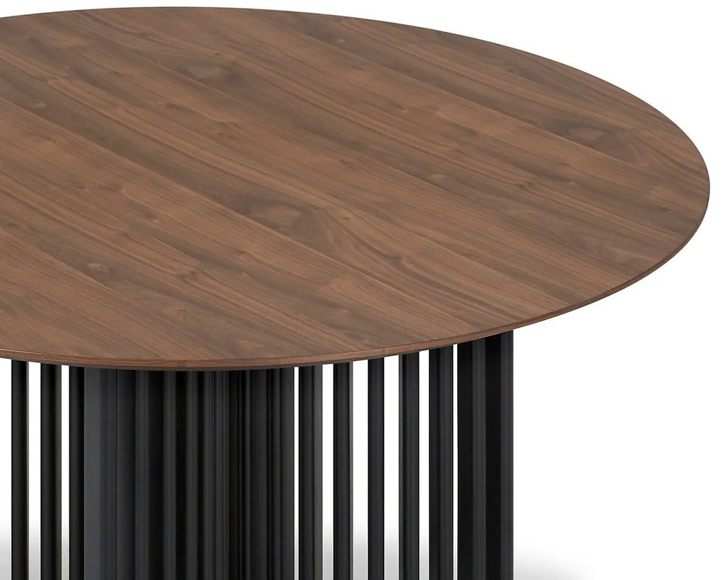 Τραπέζι Springfield 220, Μαύρο, Καφέ, 76cm, Φυσικό ξύλο καπλαμά, Ινοσανίδες μέσης πυκνότητας | Epipla1.gr