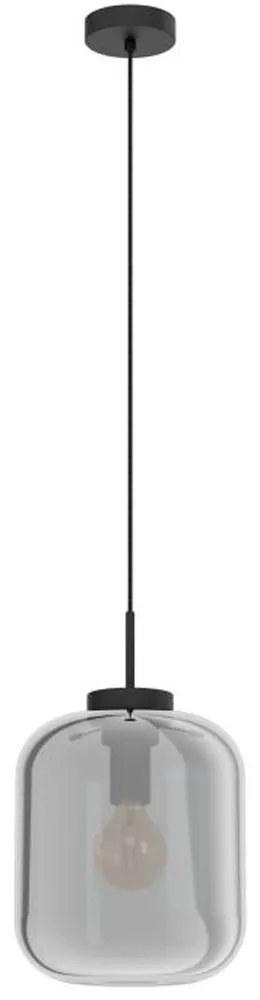 Φωτιστικό Οροφής 39673 Bulciago E27/1 Ø250 Black-Clear Eglo Metal, Glass