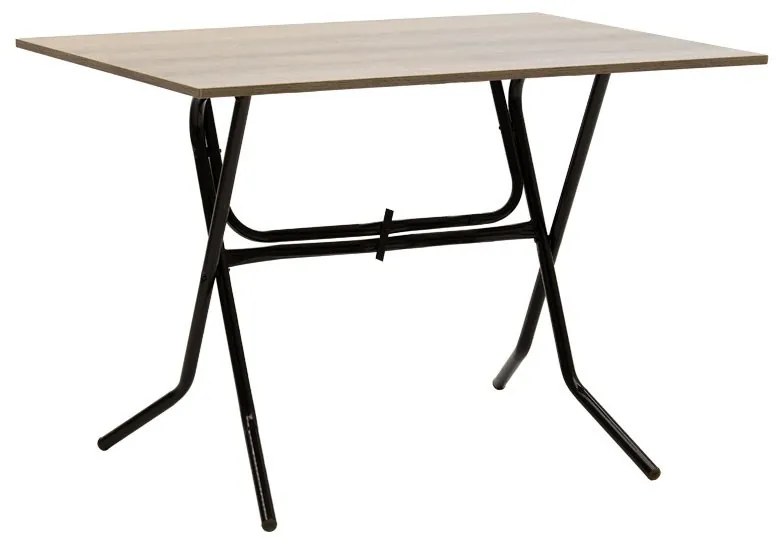 Τραπέζι πτυσσόμενο CLACK από μέταλλο σε σταχτύ-μαύρο gloss χρώμα 100x60x70