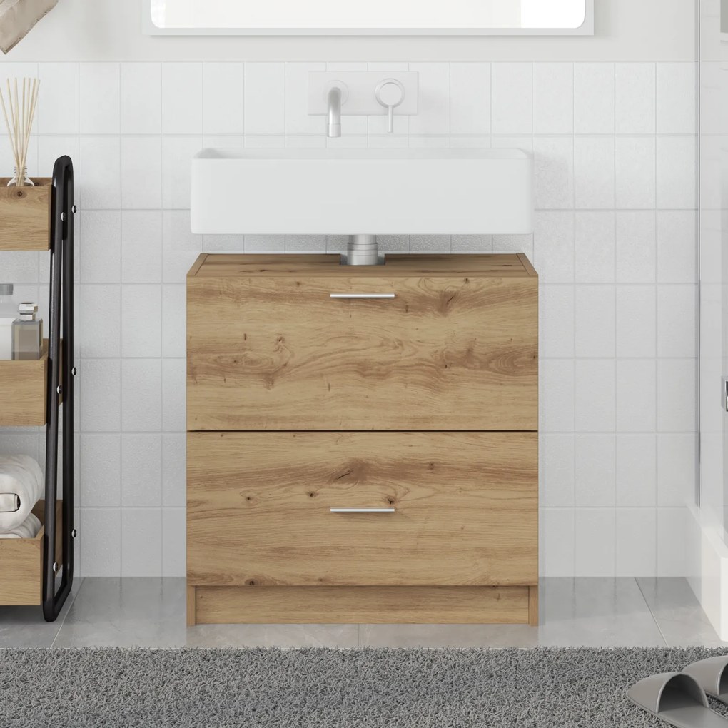 vidaXL Ντουλάπα Νιπτήρα Ξύλο Τέχνης 59x37x59 cm Επεξεργασμένο Ξύλο