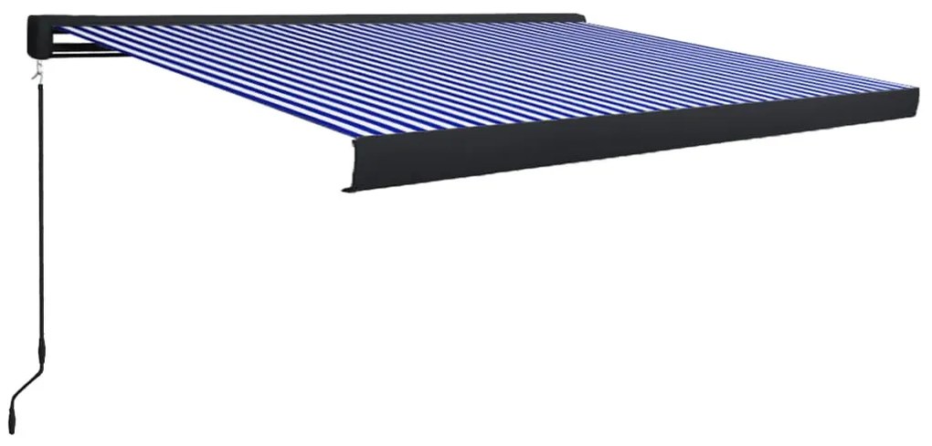 vidaXL Τέντα Κασετίνα Χειροκίνητη Μπλε / Λευκή 400 x 300 εκ.