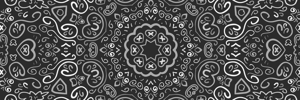 Εικόνα Mandala of love σε ασπρόμαυρο σχέδιο - 120x40