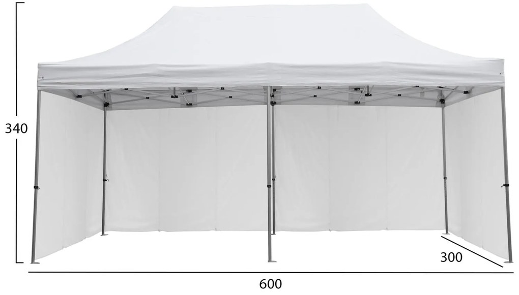 Κιόσκι Gazebo Επαγγελματικό Βαρέως τύπου Cressen C21099.01 Πτυσσόμενο Αλουμινίου 3x6x3,4Υμ.
