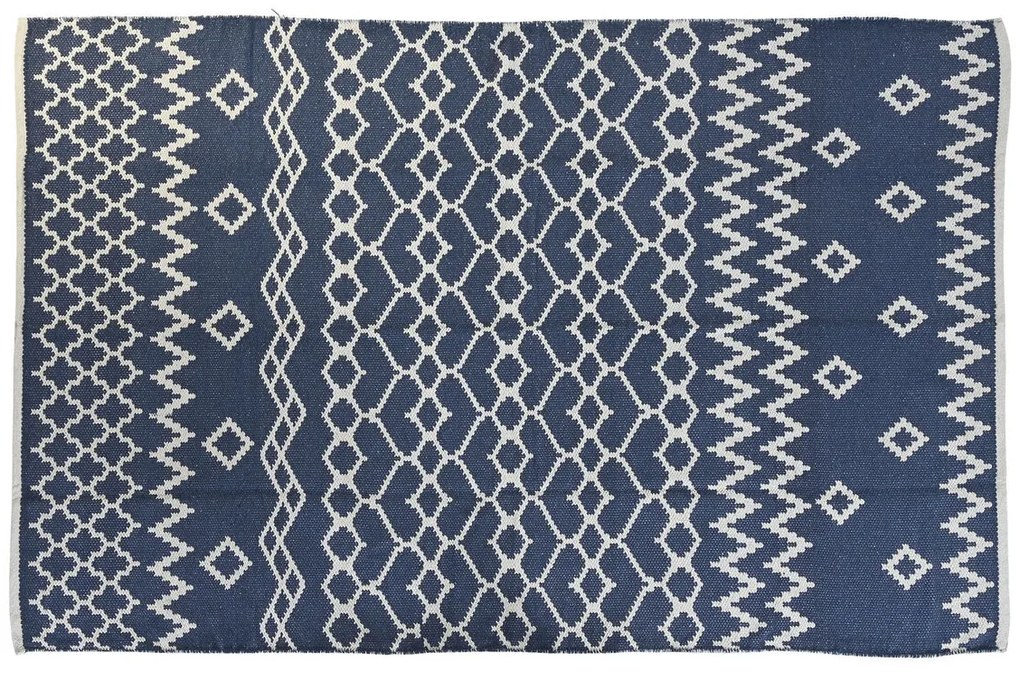 Χαλί DKD Home Decor Μπλε Λευκό Άραβας (120 x 180 x 1 cm)