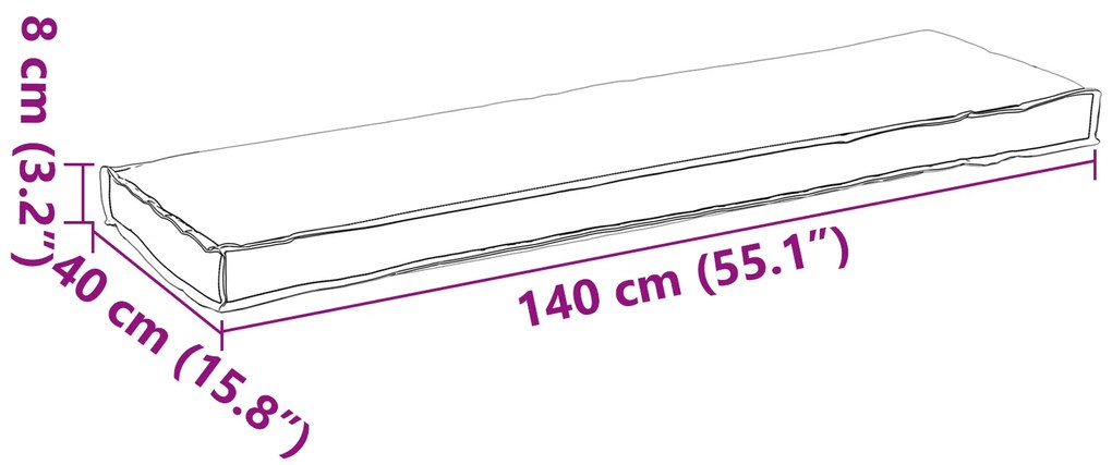 vidaXL Μαξιλάρι Για Πάγκο Τροπική Ζούγκλα 140x40x8 cm από Oxford Ύφασμα