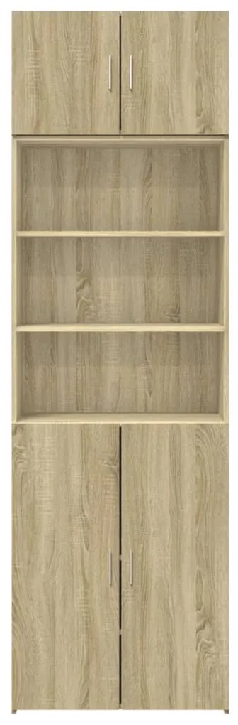 Ραφιέρα με Ντουλάπια Sonoma Δρυς 70x42,5x225 εκ. Επεξ. Ξύλο - Καφέ