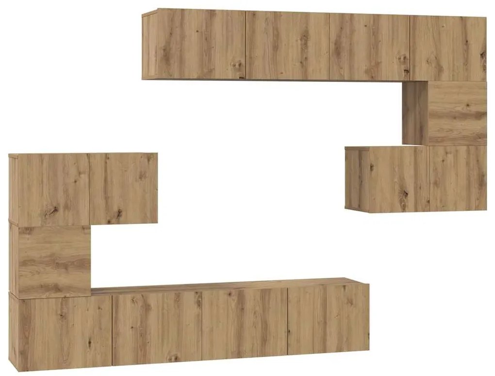 vidaXL Σετ επίπλου τηλεόρασης Άλλο 8 pcs artisan δρυς 80 x 30 x 30 εκ