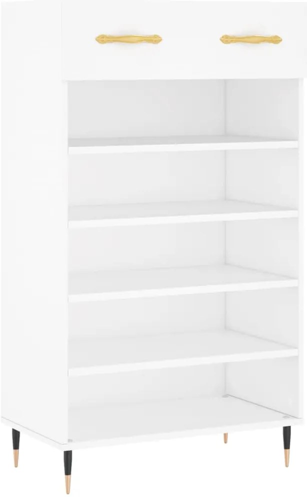 vidaXL Παπουτσοθήκη Λευκή 60 x 35 x 105 εκ. από Επεξεργασμένο Ξύλο