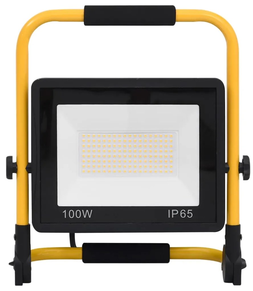 vidaXL Προβολέας LED με Λαβή Θερμό Λευκό 100 W