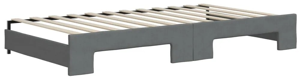 vidaXL Καναπές Κρεβάτι Συρόμενος Σκ. Γκρι 100x200εκ. Ύφασμα &amp; Συρτάρια