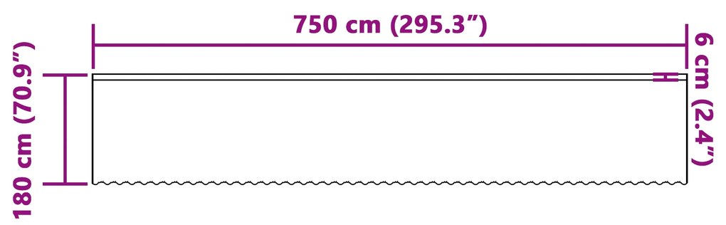 vidaXL Κουρτίνα Δαντέλας με κουρτίνες Floral Λευκό 750 x 180 εκ. Πολυεστέρας