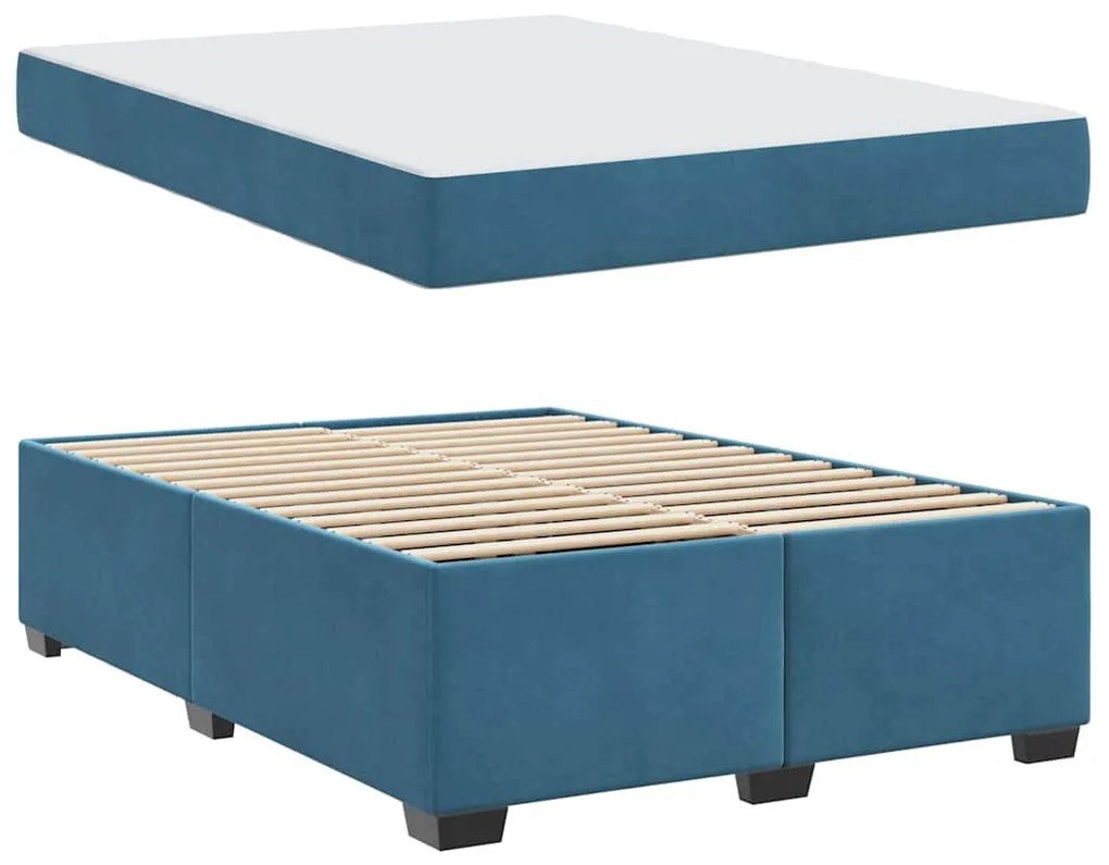 vidaXL Σκελετός Κρεβατιού με στρώμα Σκούρο Μπλε 160 x 200 cm ύφασμα