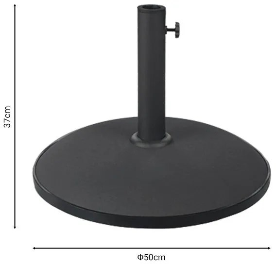 Βάση ομπρέλας Elfie τσιμέντο μαύρο 25kg Φ50εκ 50x50x37 εκ.