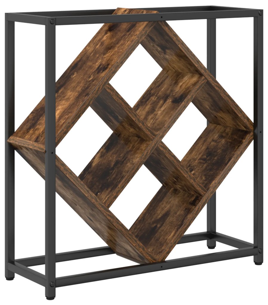 vidaXL Ραφιέρα Κρασιού Καπνιστή Δρυός 51x18x52,5 εκ. Κατασκευασμένο Ξύλο