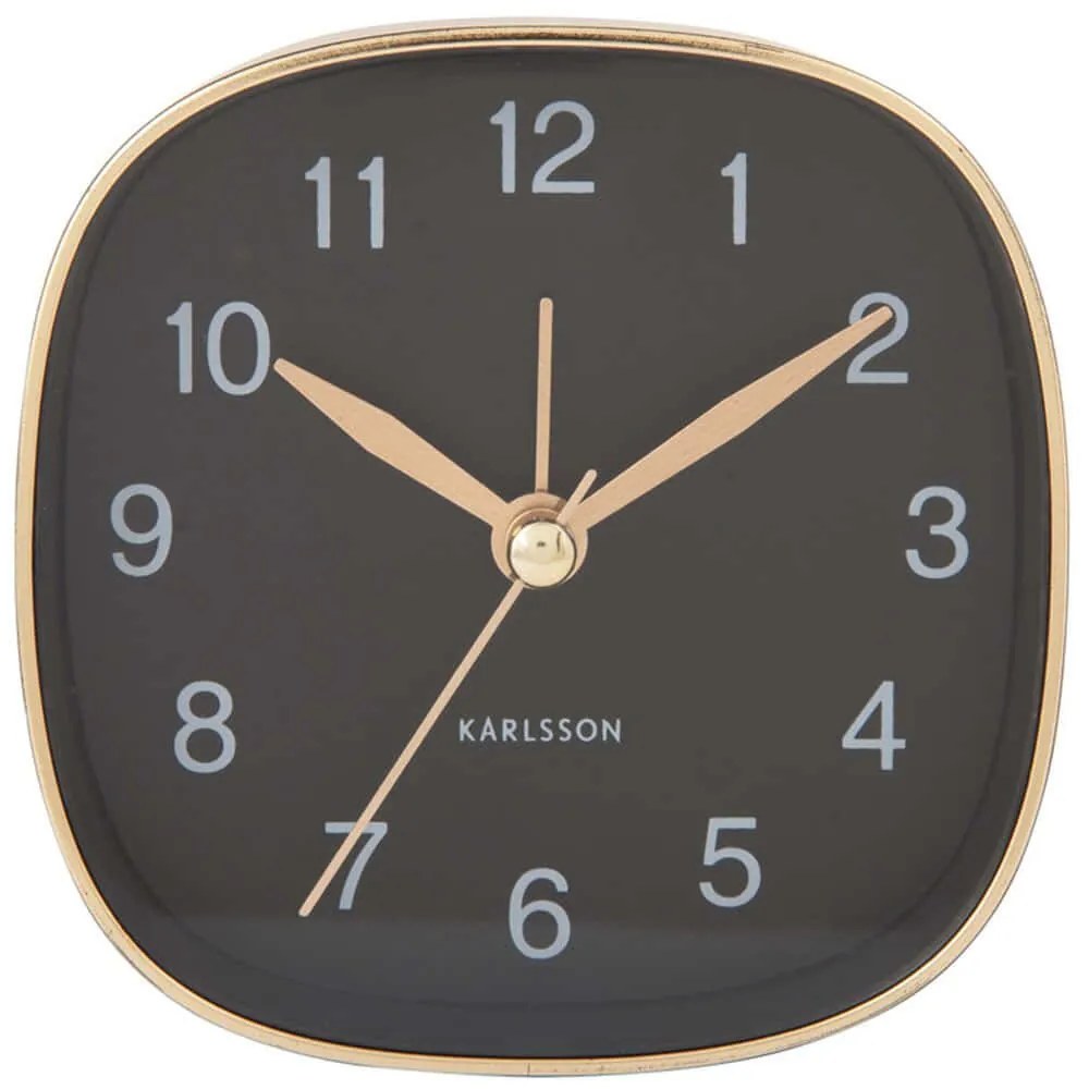 Ρολόι Επιτραπέζιο - Ξυπνητήρι Travel Square KA5957BK 8,5x3,6x8,5cm Black Karlsson Polystyrene