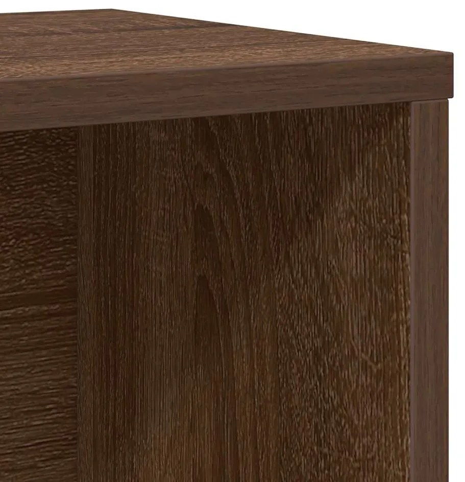 Βιβλιοθήκη Καφέ Δρυς 60x24x101,5 εκ. από Επεξεργασμένο Ξύλο - Καφέ