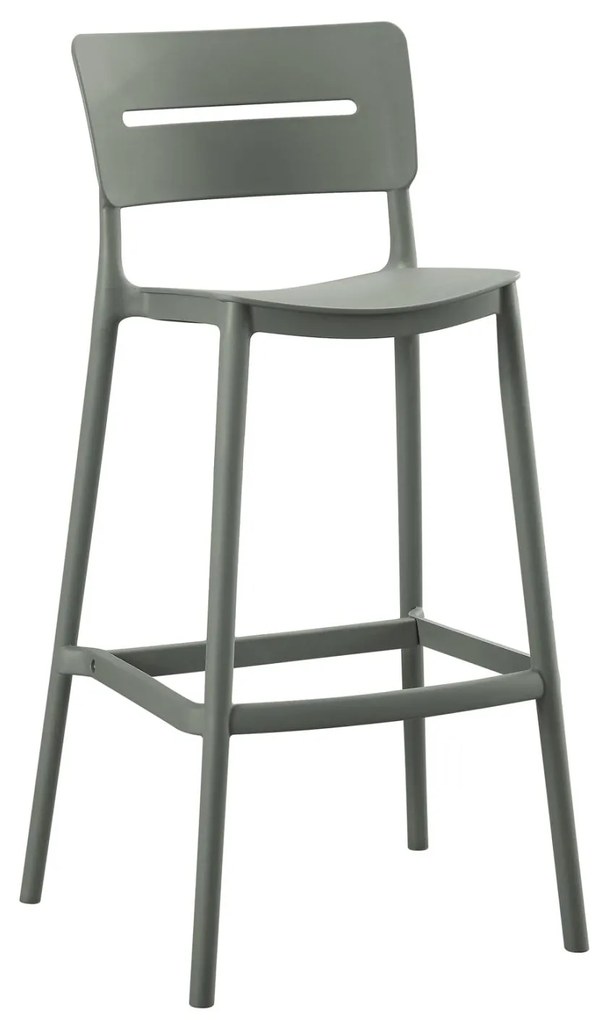 BAR STOOL POLYPROPYLENE SNOD2  OLIVE GREEN 37,2x50x101,5Hcm.